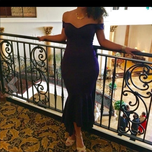 Navy Blue evening dress. - Picture 2 of 2